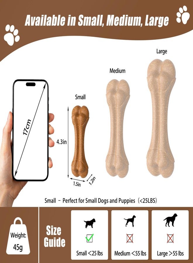 SCHITEC Dog Bone Chew Toys for Small Dogs & Puppies, Beef Flavor Teething Toy, Durable Dog Toys for Aggressive Chewers, Teeth Cleaning, 5Pcs - Image 5